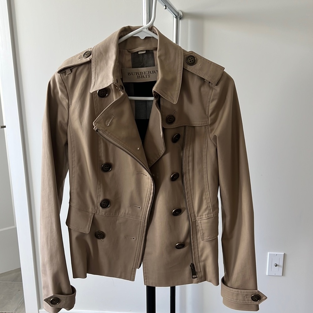 Burberry Tan Double-Breasted Jacket
